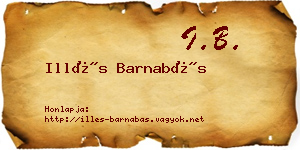 Illés Barnabás névjegykártya
